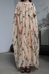 INTO THE EAST 25 Autumn/Winter Silk Hemp Flower Shadow Dress ITE-E1DGSS011KT21DS-QKQ Light Khaki